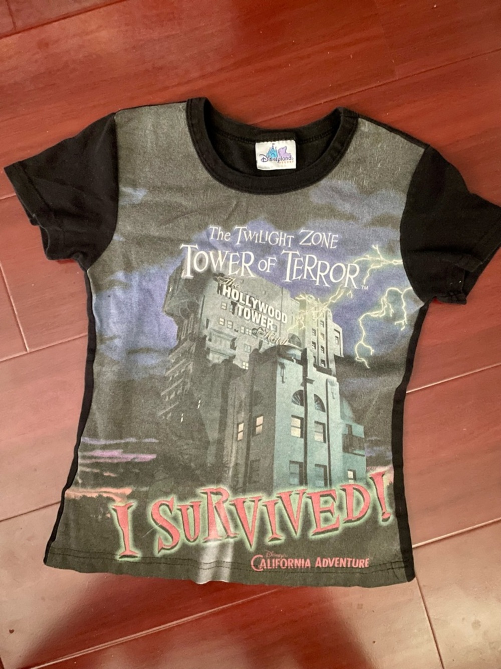 VTG:Kids Disney Black Tower of Terror 'I Survived' Graphic Tee
